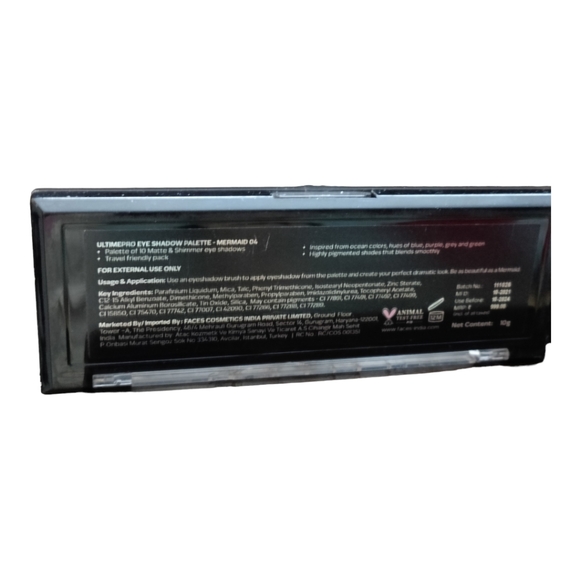 Faces Canada Ultime Pro Eyeshadow Palette - Mermaid 04 - Picture 4 of 5